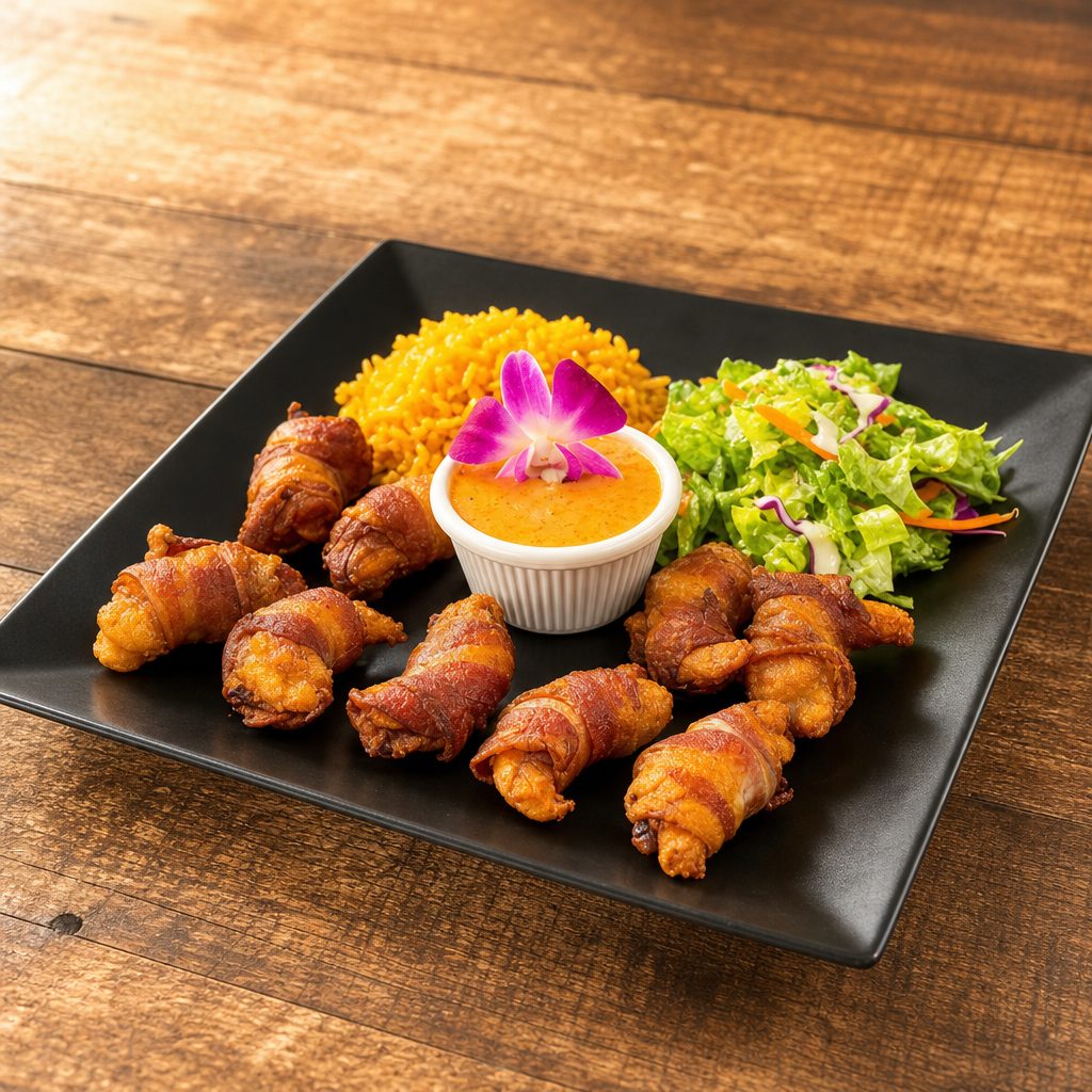 Bacon Wrapped Shrimp.